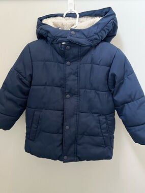 GAP Kids Navy and Cream Sherpa-Lined Jacket